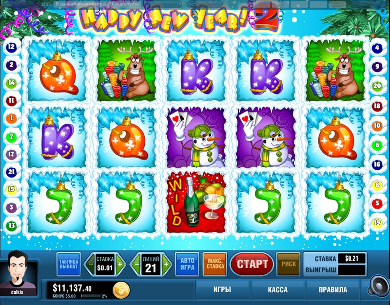 Автоматы «Happy New Year» — начни играть бесплатно в казино Вулкан